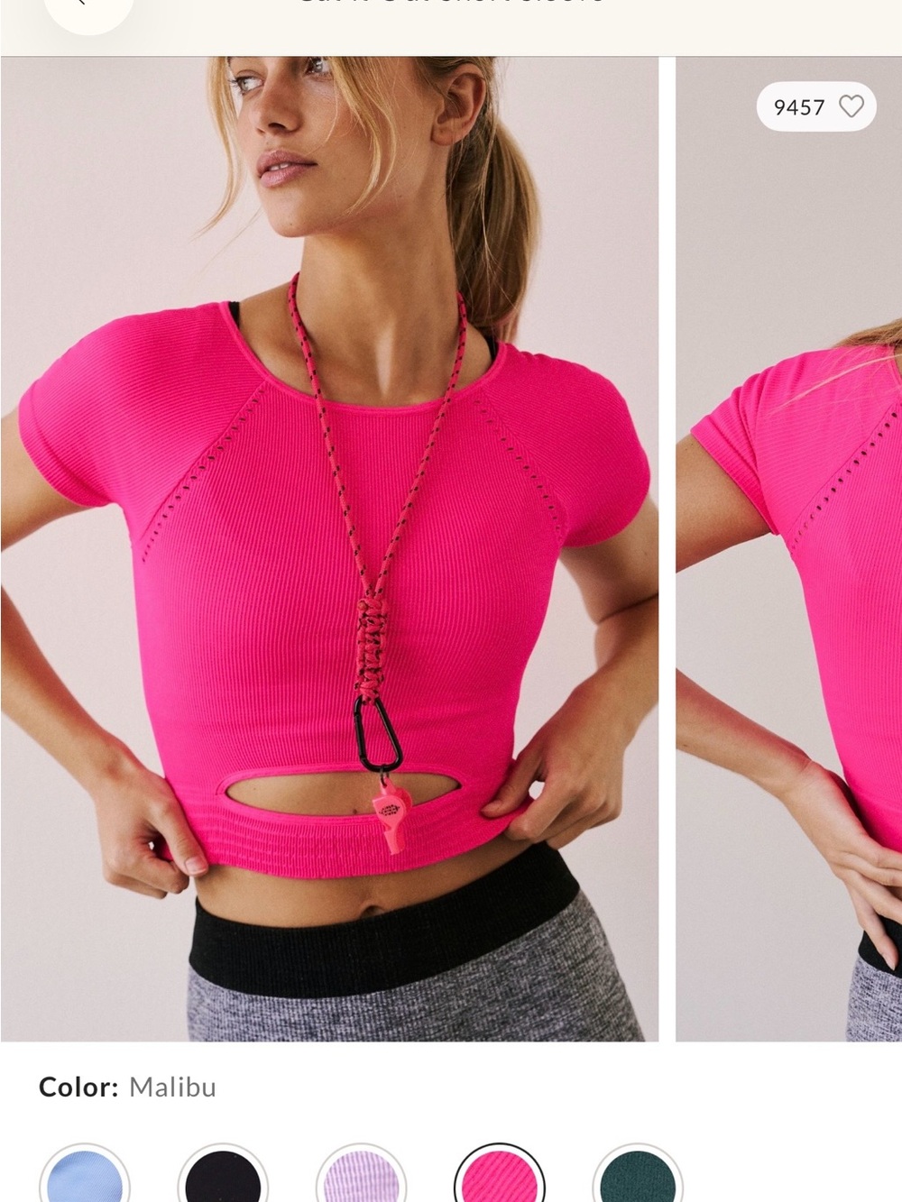 Free People Malibu Pink Ribbed Crop Top - Women